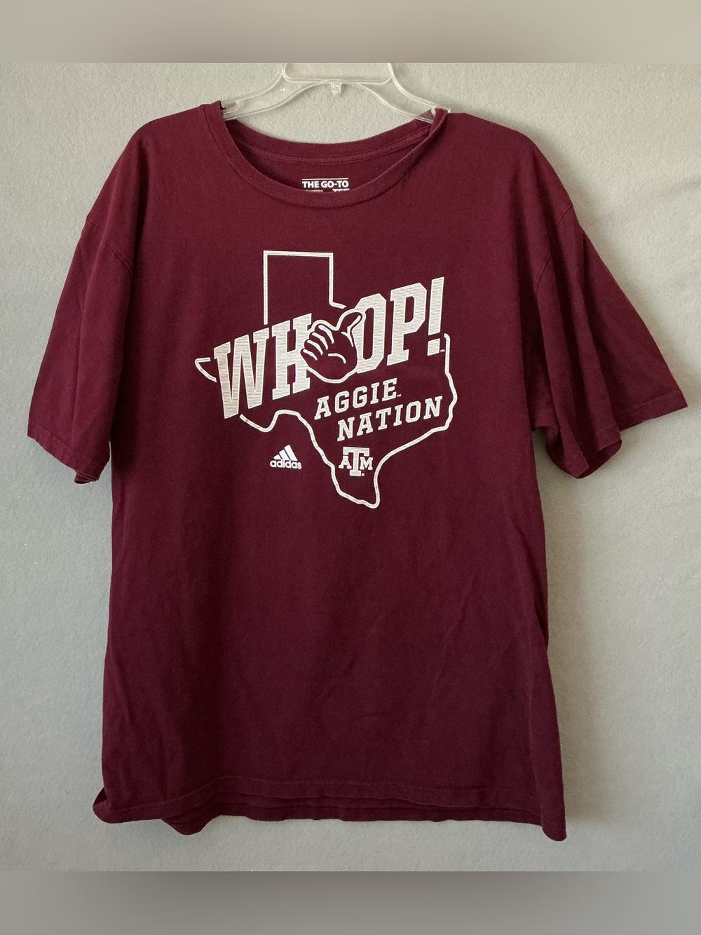 Adidas Texas A&M Aggies T-Shirt XL Maroon Whoop Aggie Nation Mens NCAA Gameday